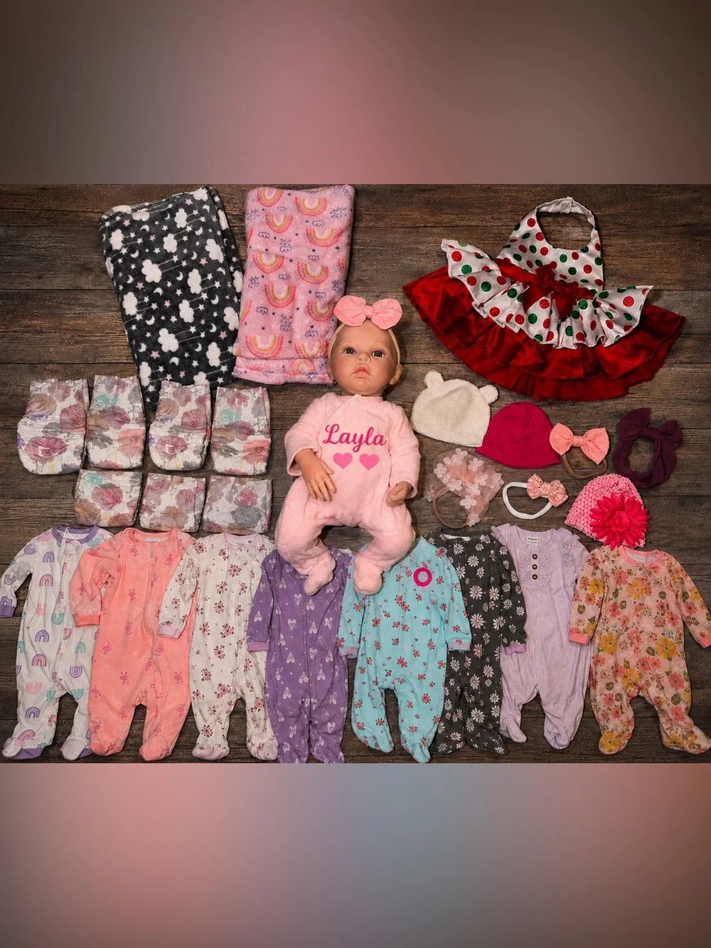 ANDREA ARCELLO “Layla” reborn baby doll with accessories Lot
